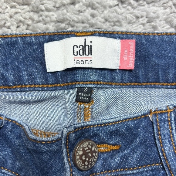 Cabi Jeans Womens 2 Slim Boyfriend Patchwork Denim Casual Stretch BOHO Hippie - Picture 2 of 5